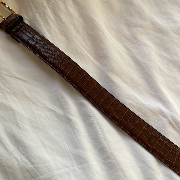 Naked Vice Mia Brown 100% Leather Croc Belt - Picture 6 of 8